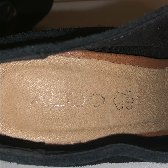 Black suede peep toe, lace up booties - Picture 5 of 5